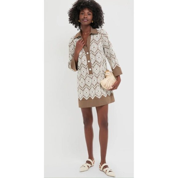 NWT Tuckernuck Mocha Mousse Lace Collier Dress Size XS - Picture 2 of 7